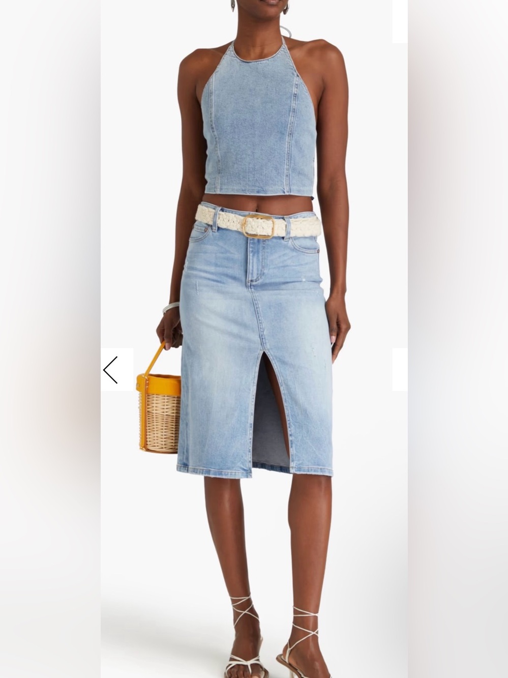 Alice + Olivia Denim Halter Crop Top NWT size 2 - Picture 5 of 6